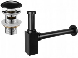 MEXEN/S - Umyvadlový sifon s výpustí click-clack s přepadem černá (7992060-75)