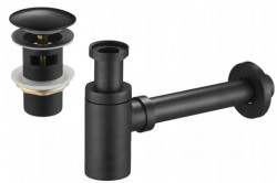 MEXEN/S - Umyvadlový sifon s výpustí click-clack s přepadem, černý (7992050-70)