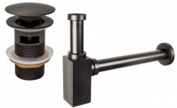 MEXEN/S - Umyvadlový sifon s výpustí click-clack s přepadem, grafit (7992060-66)