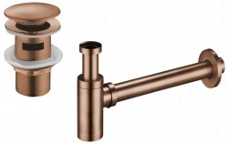 MEXEN/S - Umyvadlový sifon s výpustí click-clack s přepadem, růžové zlato (7992050-60)