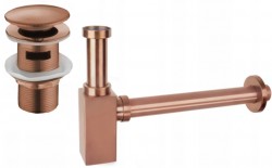 MEXEN/S - Umyvadlový sifon s výpustí click-clack s přepadem, růžové zlato (7992060-60)