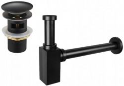 MEXEN/S - Umyvadlový sifon s výpustí click-clack s přepadem, stará černá (7992060-79)