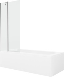 MEXEN/S - Vega obdélníková vana 150 x 70 cm s panelem + vanová zástěna 80 cm, transparent, chrom (550115070X9408110100)