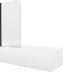 MEXEN/S - Vega obdélníková vana 160 x 70 cm s panelem  + vanová zástěna 70 cm, transparent,  černá (550116070X9007017000)