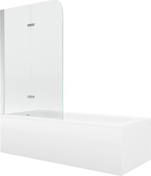 MEXEN/S - Vega obdélníková vana 170 x 70 cm s panelem  + vanová zástěna 100, transparent, chrom (550117070X9010020100)