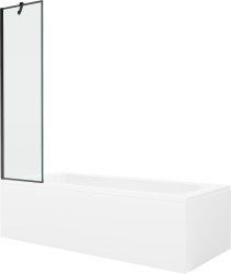 MEXEN/S - Vega obdélníková vana 170 x 70 cm s panelem + vanová zástěna 50, černá vzor (550117070X9505007070)