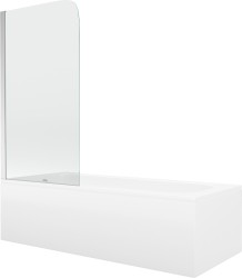 MEXEN/S - Vega obdélníková vana 170 x 70 cm s panelem  + vanová zástěna 75, transparent, chrom (550117070X9007510100)