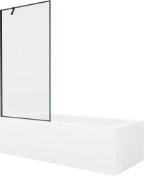 MEXEN/S - Vega obdélníková vana 170 x 70 cm s panelem + vanová zástěna 90, černá vzor (550117070X9509007070)