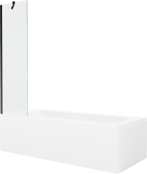 MEXEN/S - Vega obdélníková vana 180 x 80 cm s panelem + vanová zástěna 50 cm, transparent, černá (550118080X9505000070)
