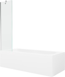 MEXEN/S - Vega obdélníková vana 180 x 80 cm s panelem + vanová zástěna 50 cm, transparent, chrom (550118080X9505000001)