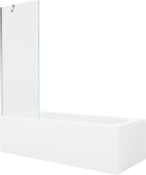 MEXEN/S - Vega obdélníková vana 180 x 80 cm s panelem + vanová zástěna 70 cm, transparent, chrom (550118080X9507000001)