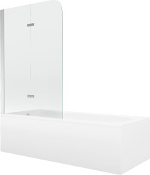 MEXEN/S - Vega obdélníková vana 180 x 80 cm s panelem  + vanová zástěna 80, transparent, chrom (550118080X9008020100)