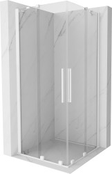 MEXEN/S - Velar Duo čtvercový sprchový kout 100 x 100, transparent, bílá (871-100-100-02-20)