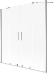 MEXEN/S - Velar Duo dvoukřídlá posuvná vanová zástěna 140 x 150 cm, dekor, chrom (896-140-000-32-01)