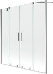 MEXEN/S - Velar Duo Dvoukřídlá posuvná vanová zástěna 140 x 150, transparent, chrom (896-140-000-02-01)