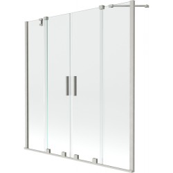 MEXEN/S - Velar Duo dvoukřídlá posuvná vanová zástěna 140 x 150, transparent, nikl kartáčovaný (896-140-000-02-97)