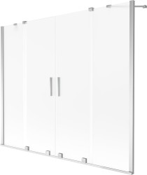 MEXEN/S - Velar Duo dvoukřídlá posuvná vanová zástěna 200 x 150 cm, dekor, chrom (896-200-000-32-01)
