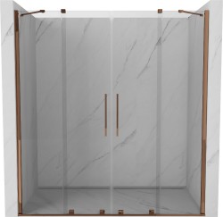 MEXEN/S - Velar Duo posuvné sprchové dveře 170, transparent, růžové zlato (871-170-000-02-60)