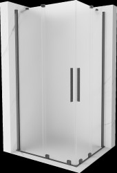 MEXEN/S - Velar Duo sprchový kout, posuvné dveře 90 x 80, dekor, grafit kartáčovaná (871-090-080-32-66)