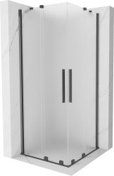 MEXEN/S - Velar Duo sprchový kout, posuvné dveře 90 x 90, dekor, grafit kartáčovaná (871-090-090-32-66)