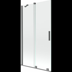 MEXEN/S - Velar dvoukřídlá posuvná vanová zástěna 100 x 150, transparent, grafit metal (896-100-000-01-95)