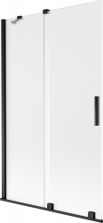 MEXEN/S - Velar dvoukřídlá posuvná vanová zástěna 110 x 150, dekor, černá (896-110-000-31-70)