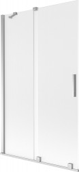 MEXEN/S - Velar dvoukřídlá posuvná vanová zástěna 110 x 150, dekor, chrom (896-110-000-31-01)