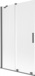 MEXEN/S - Velar dvoukřídlá posuvná vanová zástěna 110 x 150, dekor, grafit metal (896-110-000-31-95)