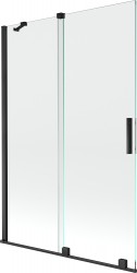 MEXEN/S - Velar Dvoukřídlá posuvná vanová zástěna 120 x 150, transparent, černá (896-120-000-01-70)