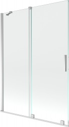 MEXEN/S - Velar Dvoukřídlá posuvná vanová zástěna 130 x 150 cm, transparent, chrom (896-130-000-01-01)