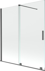 MEXEN/S - Velar Dvoukřídlá posuvná vanová zástěna 150 x 150 cm, transparent, šedá kartáčovaná (896-150-000-01-66)