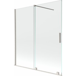 MEXEN/S - Velar dvoukřídlá posuvná vanová zástěna 150 x 150, transparent, nikl kartáčovaný (896-150-000-01-97)