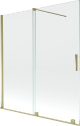 MEXEN/S - Velar Dvoukřídlá posuvná vanová zástěna 150 x 150, transparent, zlatá (896-150-000-01-50)