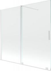 MEXEN/S - Velar Dvoukřídlá posuvná vanová zástěna 170 x 150 cm, transparent, bílá (896-170-000-01-20)