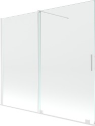 MEXEN/S - Velar Dvoukřídlá posuvná vanová zástěna 180 x 150 cm, transparent, bílá (896-180-000-01-20)