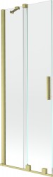 MEXEN/S - Velar Dvoukřídlá posuvná vanová zástěna 70 x 150, transparent, zlatá kartáčovaná (896-070-000-01-55)
