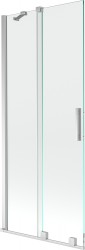 MEXEN/S - Velar Dvoukřídlá posuvná vanová zástěna 80 x 150 cm, transparent, chrom (896-080-000-01-01)