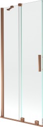 MEXEN/S - Velar Dvoukřídlá posuvná vanová zástěna 80 x 150 cm, transparent, růžové zlato (896-080-000-01-60)