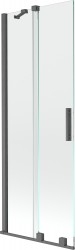MEXEN/S - Velar Dvoukřídlá posuvná vanové zástěna 75 x 150 cm, transparent, šedá kartáčovaná (896-075-000-01-66)