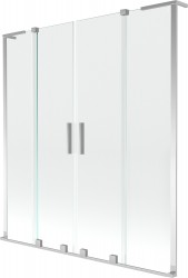 MEXEN/S - Velar L Duo dvoukřídlá posuvná vanová zástěna 140 x 150, transparent, chrom (896-140-003-02-01)