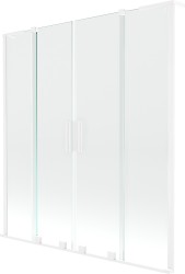 MEXEN/S - Velar L Duo dvoukřídlá posuvná vanová zástěna 160 x 150, transparent, bílá (896-160-003-02-20)