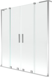 MEXEN/S - Velar L Duo dvoukřídlá posuvná vanová zástěna 160 x 150, transparent, chrom (896-160-003-02-01)