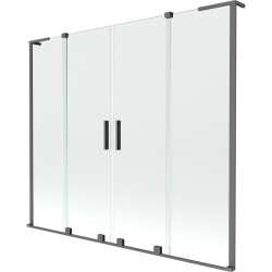 MEXEN/S - Velar L Duo dvoukřídlá posuvná vanová zástěna 170 x 150, transparent, grafit metal (896-170-003-02-95)