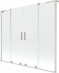 MEXEN/S - Velar L Duo dvoukřídlá posuvná vanová zástěna 170 x 150, transparent, nikl kartáčovaný (896-170-003-02-97)