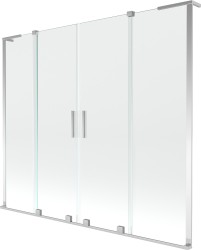 MEXEN/S - Velar L Duo dvoukřídlá posuvná vanová zástěna 180 x 150, transparent, chrom (896-180-003-02-01)