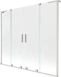 MEXEN/S - Velar L Duo dvoukřídlá posuvná vanová zástěna 180 x 150, transparent, nikl kartáčovaný (896-180-003-02-97)