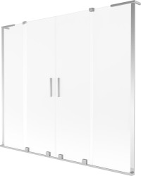 MEXEN/S - Velar L Duo dvoukřídlá posuvná vanová zástěna 200 x 150, dekor, chrom (896-200-003-32-01)