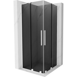 MEXEN/S - Velar L Duo sprchový kout, posuvné dveře 100 x 100, grafit, bílá (871-100-100-02-43-20)