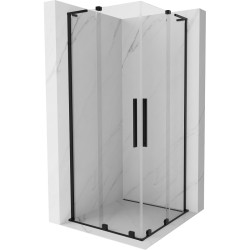 MEXEN/S - Velar L Duo sprchový kout, posuvné dveře 100 x 100, transparent, černá (871-100-100-02-03-70)