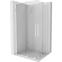 MEXEN/S - Velar L Duo sprchový kout, posuvné dveře 90 x 80, transparent, bílá (871-090-080-02-03-20)